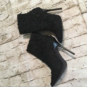 Nasty Gal black  lace covered heels ankle boots 8